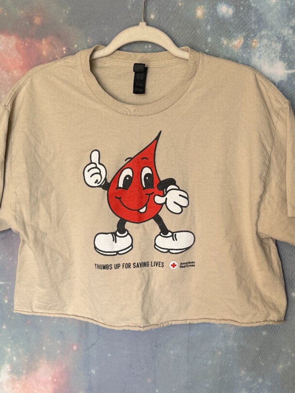 American Red Cross Women's Large Cropped Graphic Tee